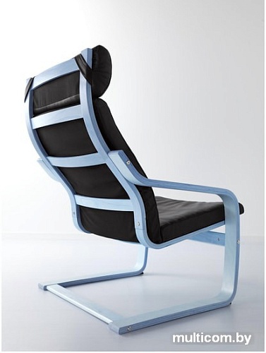 Интерьерное кресло Ikea Поэнг (березовый шпон, смидиг черный) 192.515.88