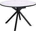 Кухонный стол Kenner DO1200 опоры круглые (черный/керамика мрамор белый)