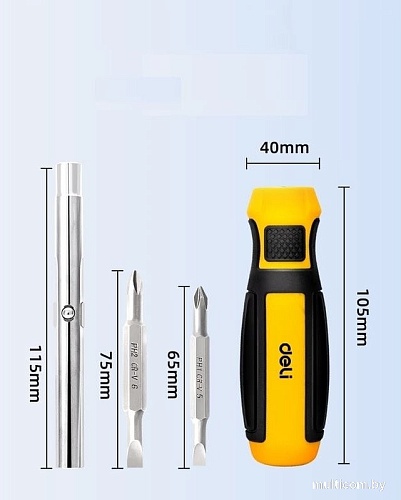 Набор отвертка с битами Deli DL260206 (6 предметов)