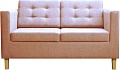 Диван Brioli Дилли клетка Д двухместный (рогожка, J11 розовый/светлые ножки)
