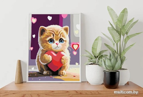 Картина по номерам PaintLine Котенок с сердечком 2037650518683