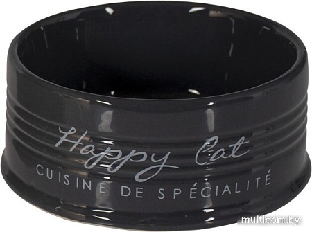 Миска Duvo Plus Happy Cat 300 мл (черный)