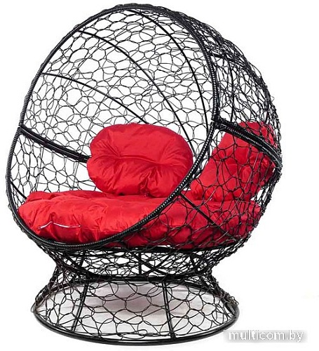Кресло M-Group Апельсин 11520406 (черный ротанг/красная подушка)