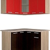 Угловая кухня Интерлиния Мила 12x12 (красный/дуб венге)