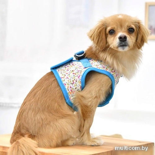 Шлейка-жилетка Puppia Wildflower PAUA-HB1826-SB-XL (голубой)