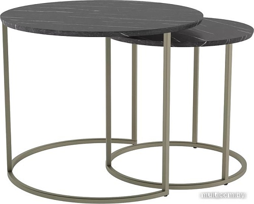 Журнальный столик Калифорния мебель Лесли (черный мрамор/титан)