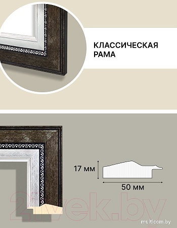 Фоторамка Декарт 30x40 8Л2573 (черный с серебром)