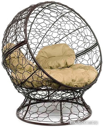 Кресло M-Group Апельсин 11520201 (коричневый ротанг/бежевая подушка)