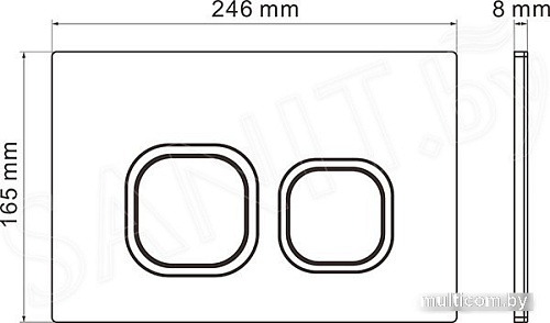 Унитаз подвесной Roxen Simple Compact в комплекте с инсталляцией StounFix Slim 6 в 1 966614 (кнопка: бежевый)