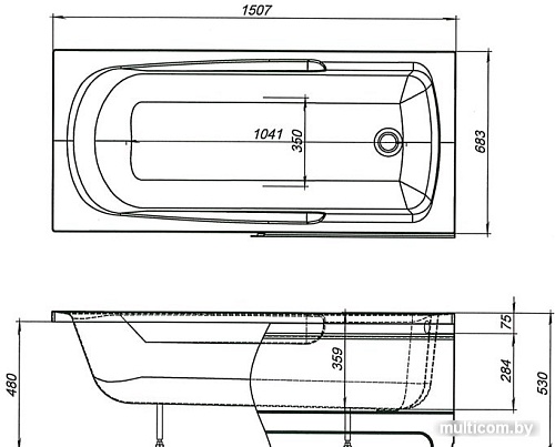 Ванна Aquanet Extra 150x70