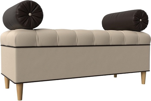 Банкетка Лига диванов Глория 29278 (экокожа бежевый/коричневый/коричневый)