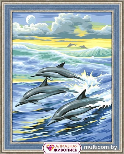 Алмазная мозаика Алмазная Живопись Семья дельфинов АЖ-1062