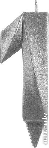 Свеча для торта Мультидом Грань Цифра 1 МС5-21 (хром)