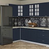 Готовая кухня Интерлиния Мила Деко 1.2x2.6 (индиго/индиго/опал светлый)