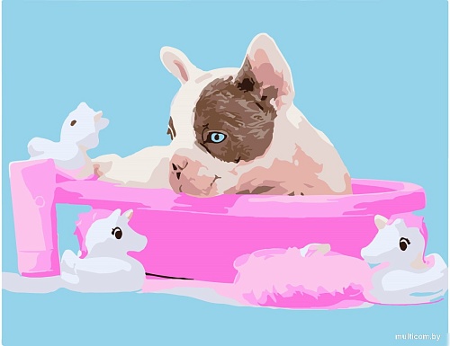 Картина по номерам Рыжий кот Бульдог в ванне Х-3896