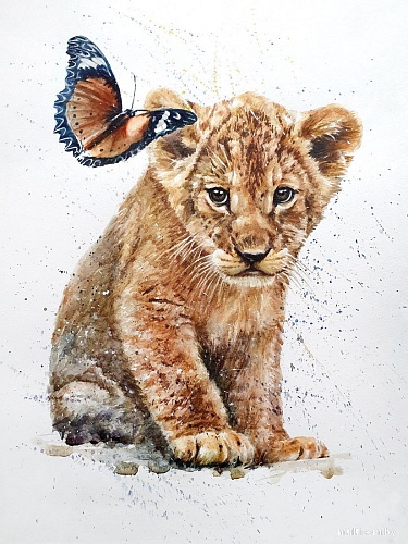 Картина по номерам Рыжий кот Пугливый львенок Х-4030