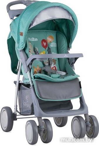 Коляска прогулочная «книга» Lorelli Foxy + Footcover 2018 Green Happy Animals