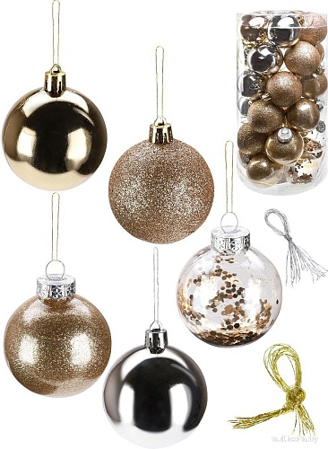 Miland Праздник в золотых оттенках НУ-4205 (30шт, 6см)