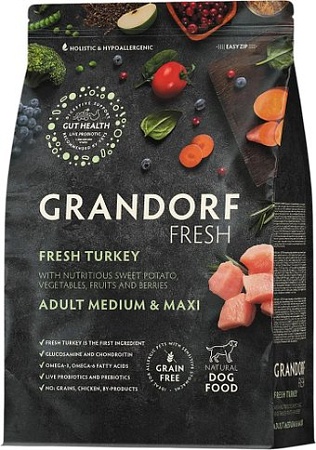 Сухой корм для собак Grandorf Adult Medium&Maxi Breeds Fresh Turkey&Sweet Potato 10 кг