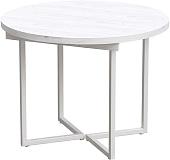 Кухонный стол Millwood Лофт Лондон Л D100 100-140x100x76 (дуб белый Craft-металл белый)