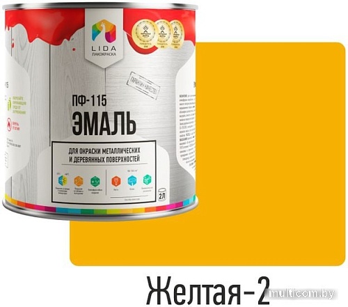 Эмаль LIDA ПФ-115 2 л (красный/коричневый-1)