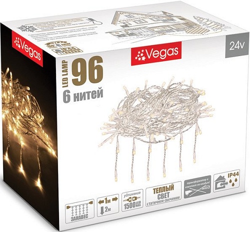 Световой дождь Vegas 55018 96 LED (теплый белый)