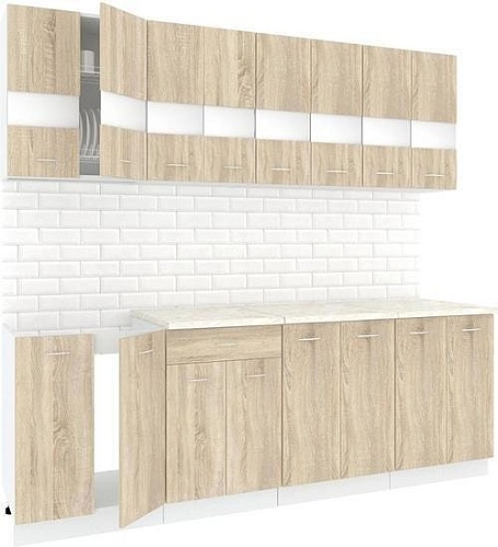 Кухня Кортекс-мебель Корнелия Экстра 2.4м (дуб сонома/мадрид)