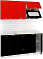 Кухня Кортекс-мебель Корнелия Мара 1.6м (красный/черный/королевский опал)