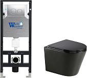 Унитаз подвесной WeltWasser Amberg 506 + Salzbach 043 MT-BL + Amberg RD-MT CR (черный матовый)
