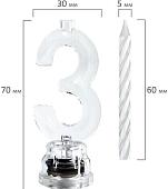 Набор свечей для торта Золотая сказка Цифра-подсвечник 3 591426