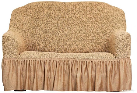 Чехол для дивана Софатэкс Стандарт ПО-4 Венеция с оборкой (кофе с молоком)