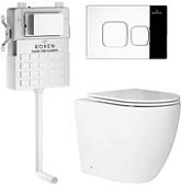 Унитаз подвесной Roxen Attach 966940 (кнопка хром глянец)