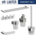 Набор аксессуаров для ванной Lauter 21TS3018 + 21TS3020 + 21TS3008 + 21TS3012 + 21TS3001 + 21TS3022 (Chrome, 6 предметов)