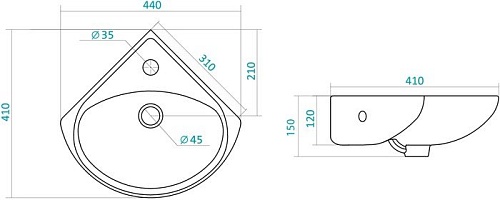Умывальник Santek Ирис-36