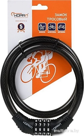 Тросовый велосипедный замок Нора-М №21 (ф12x650мм)