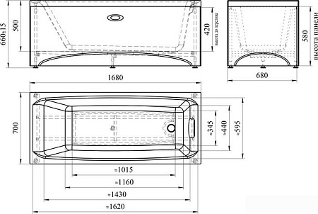 Торцевой экран под ванну Vannesa Веста 70 L 2-31-0-1-0-237 (торцевой)