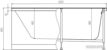 Фронтальный экран под ванну Alex Baitler 160x63 PF1663H