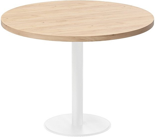 Кухонный стол Millwood Хельсинки Л18 D110 (дуб золотой Craft/металл белый)