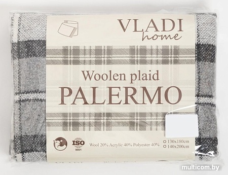 Плед Vladi Palermo 140x200 (белый/серый)