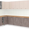 Готовая кухня Кортекс-мебель Корнелия Лира 1.5x2.9 (капучино/оникс/дуб бунратти)