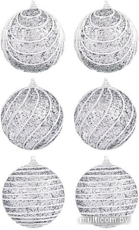 Елочная игрушка Elan Gallery Полоски 970073 (серебро)