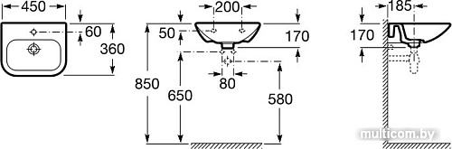 Умывальник Roca Nexo A327643000