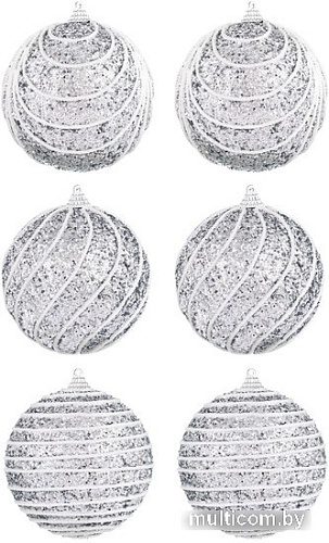 Елочная игрушка Elan Gallery Полоски 970073 (серебро)