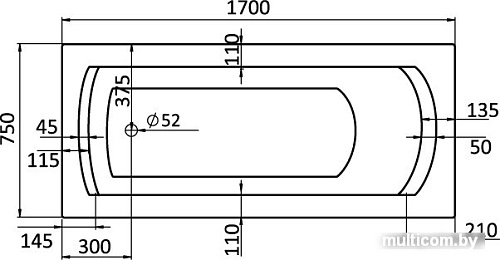 Ванна Santek Монако XL 170x75 (с каркасом и экраном)