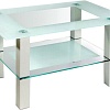 Журнальный столик Мебелик Кристалл 2 (алюминий/прозрачное стекло)