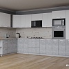 Готовая кухня Интерлиния Мила Лайт 1.88x3.4 левая (белый платинум/бетон/бискайская сосна)