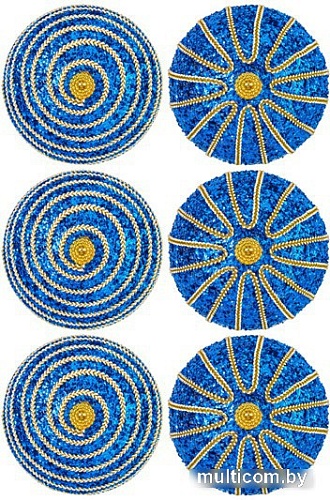 Елочная игрушка Elan Gallery Полоски 970099 (6 шт, синий)