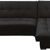 Угловой диван Асмана Марсель без подлокотников левый (исскуственная кожа черный)