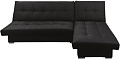 Угловой диван Асмана Марсель без подлокотников левый (исскуственная кожа черный)