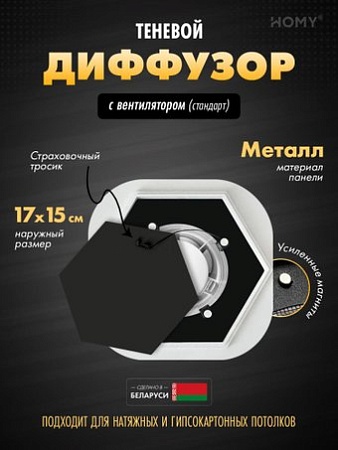 Вентиляционная решетка HOMY AIR гексагон AH100BS 17x15 (черная)